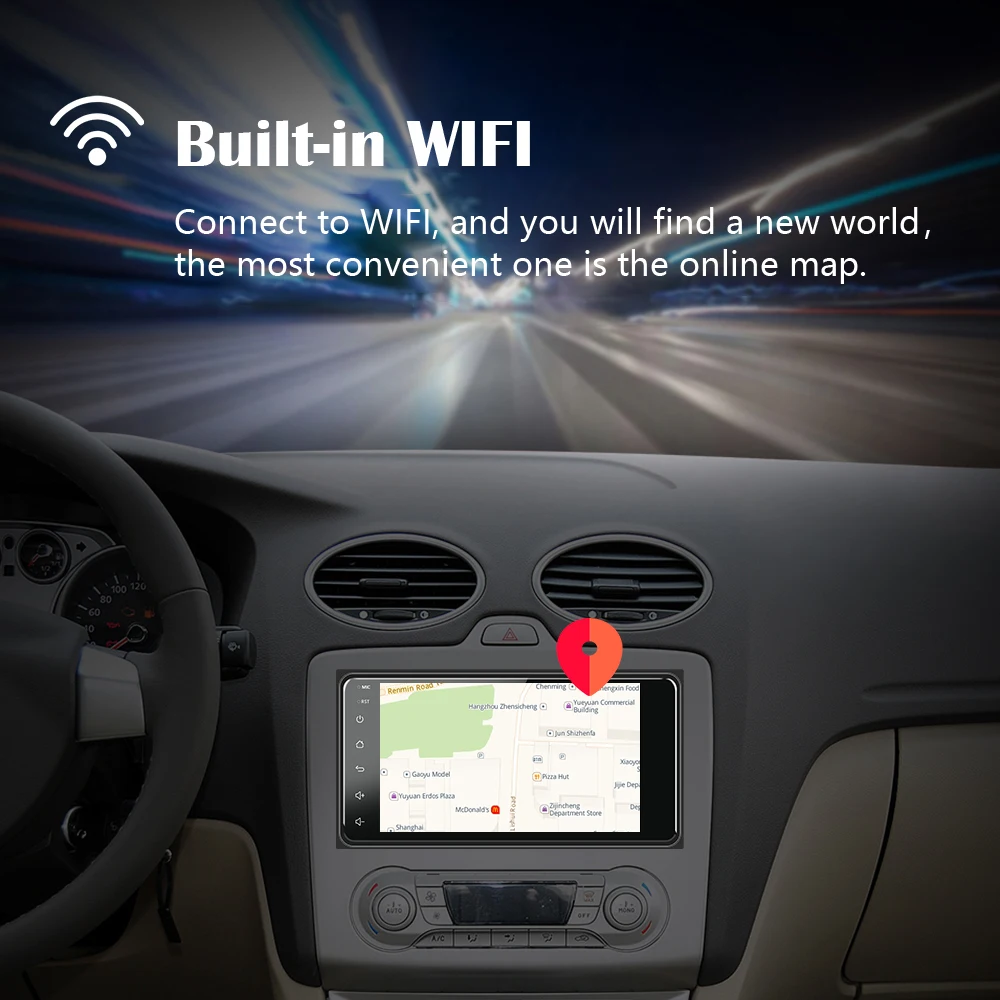 Podofo Wince/Android Car Radio Multimedia Player GPS Navigation CarPlay WiFi Stereo HiFi for Toyota Corolla Autoradio 2Din