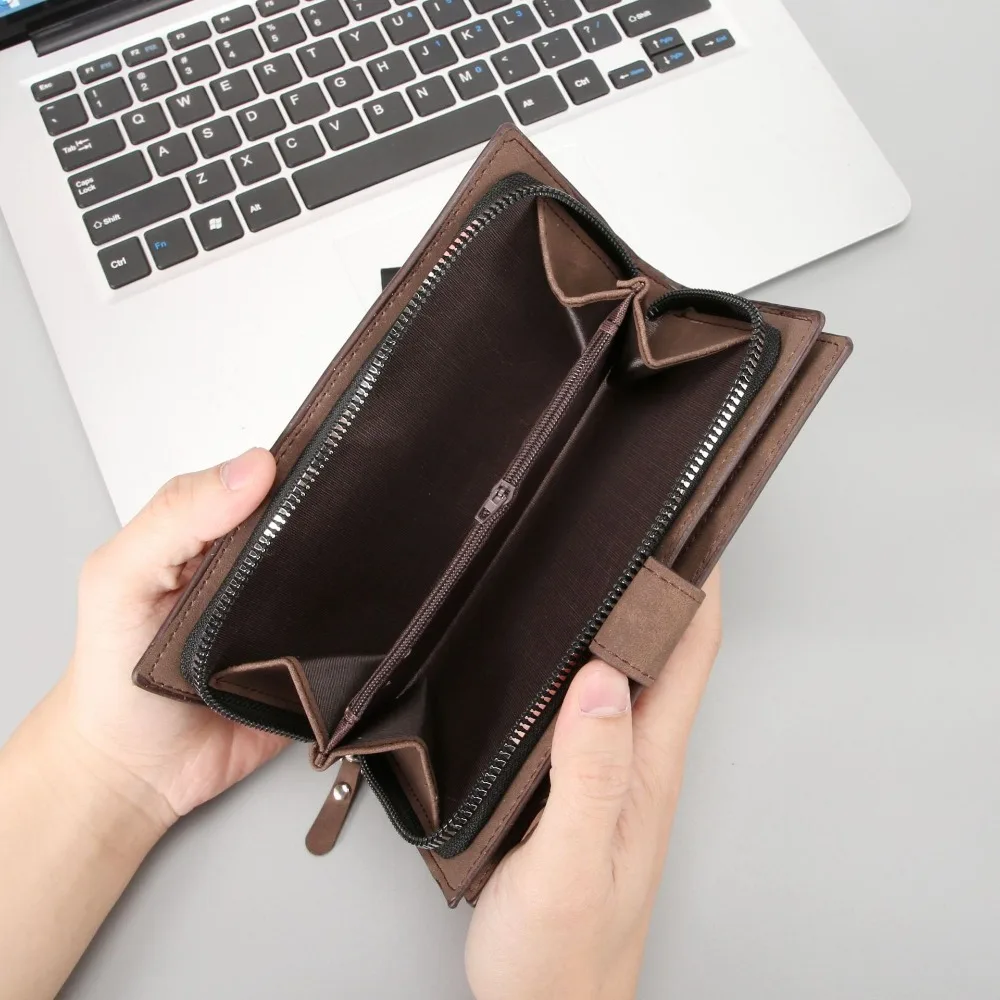 

Simple PU Men Long Wallet Hasp Large Capacity Business Wallet Phone Pocket Coin Purse Card Holder Gift