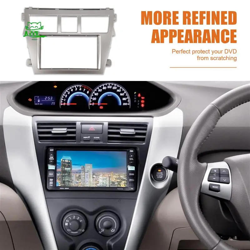 

A22E-2 DIN Car Stereo Radio DVD Player Frame Fascia Panel Trim For Toyota Vios 2007-2012, Belta 2005-2008, Yaris Sedan 2006+