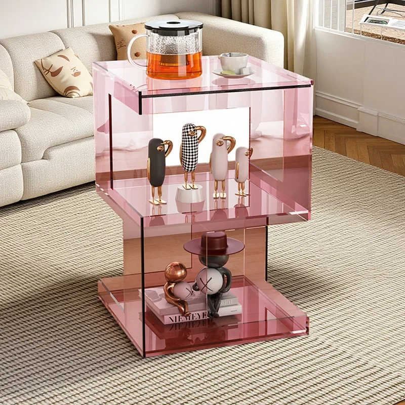 

Modern Decoration Coffee Table Space Saving Clear Transparent Nordic Side Table Service Aesthetic Mesa Auxilia Home Furniture