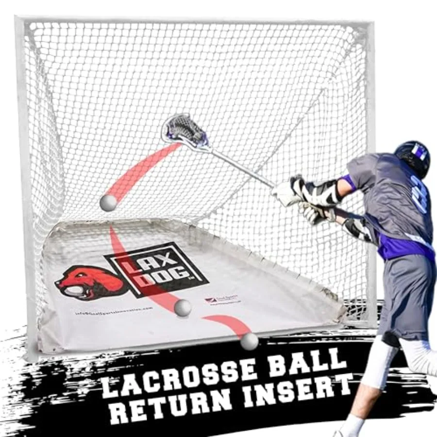 

Lacrosse goal ball return/retriever insert for shooting training practice, durable nylon mesh, black, quick-rebound design