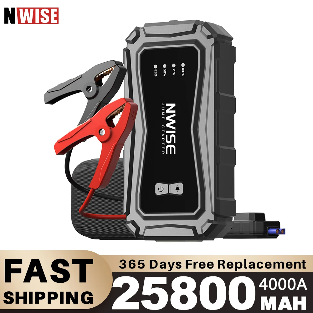 

Nwise Car Jump Starter 4000A 25800mAh 12V Car Battery Powerbank Auto Battery Booster Charger External Battery