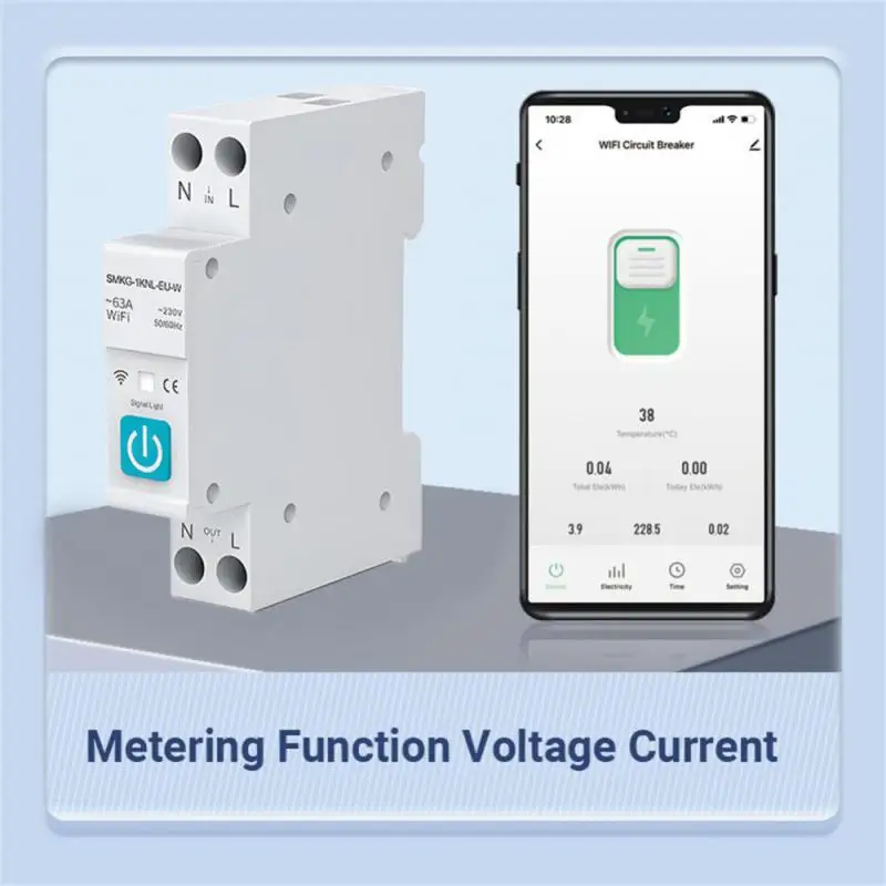 Tuya WIFI Smart Circuit Breaker 1P 10/16/25/32/40/63A DIN Rail With Metering Work With Smart Life Alexa Home Alice