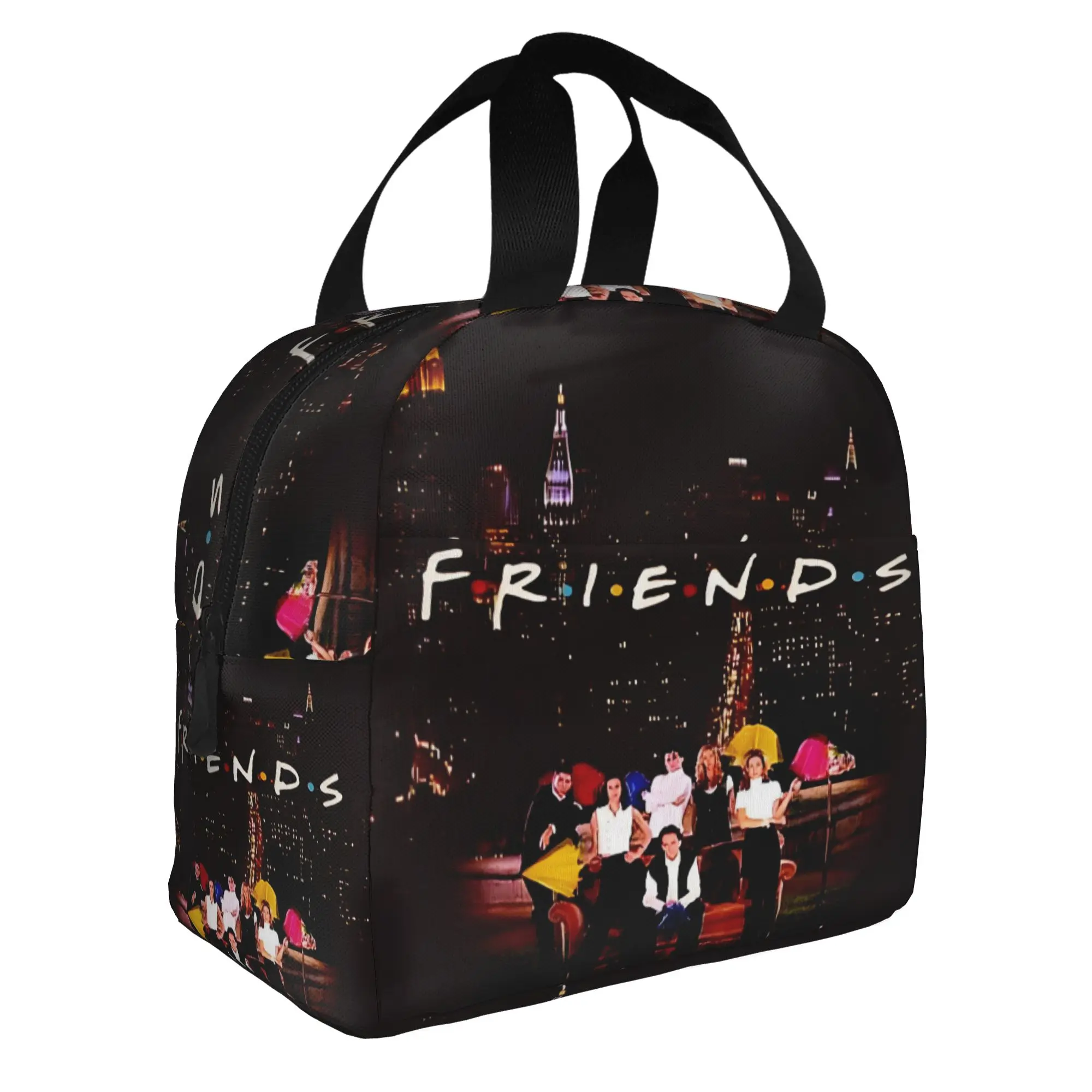 Friends TV Show Insulated Lunch Bags Vintage Collage Classic TV Show Portable Cooler Thermal Bento Box Outdoor Camping Travel