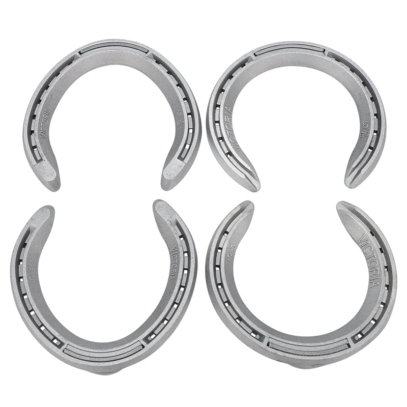 4Pcs Horse Equipment Aluminum Alloy Horseshoes 2 Front + 2 Rear Farrier Tools For Tournament Play