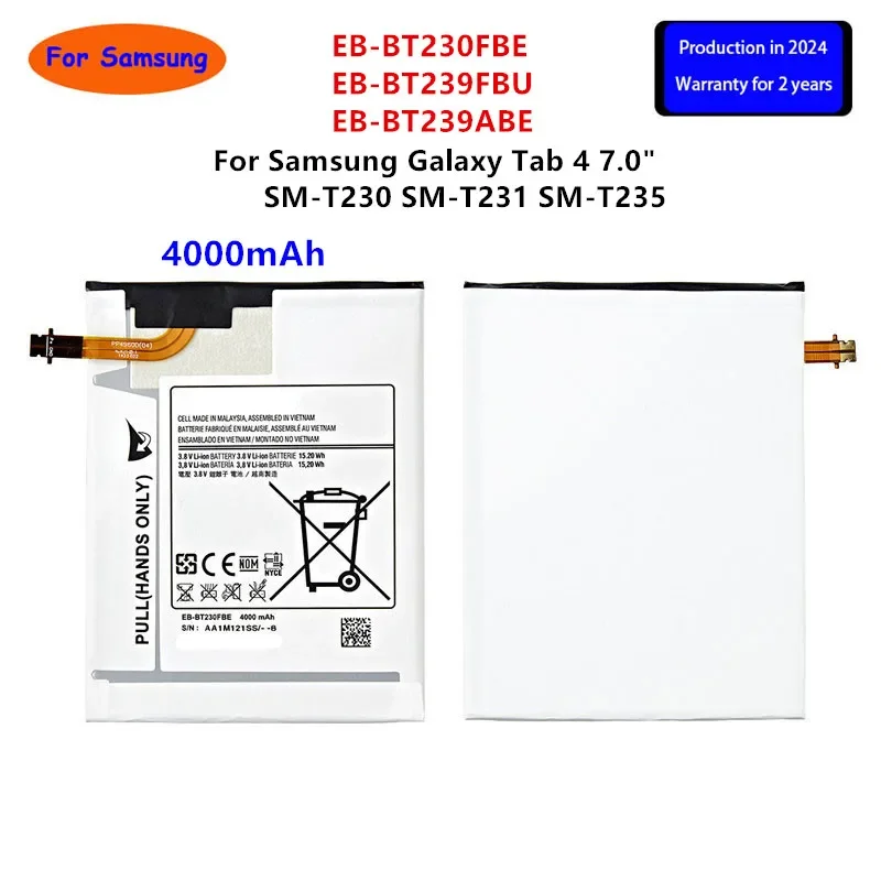 Brand New Tablet EB-BT230FBE EB-BT239FBU EB-BT239ABE 4000mAh Battery For Samsung Galaxy Tab 4 7.0