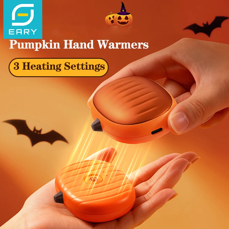 Eary جهاز تدفئة محمول مغناطيسي 5000 مللي أمبير قابل لإعادة الشحن 3 إعداد تسخين سريع على شكل اليقطين سخان كهربائي محمول هدايا للرجال والنساء #1