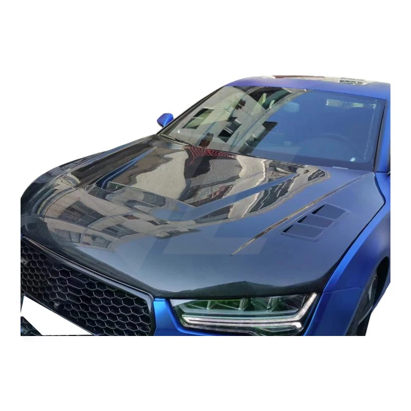 Peiqi ألياف الكربون غطاء المحرك الأمامي بونيه تنفيس ل A7 2012 + #6