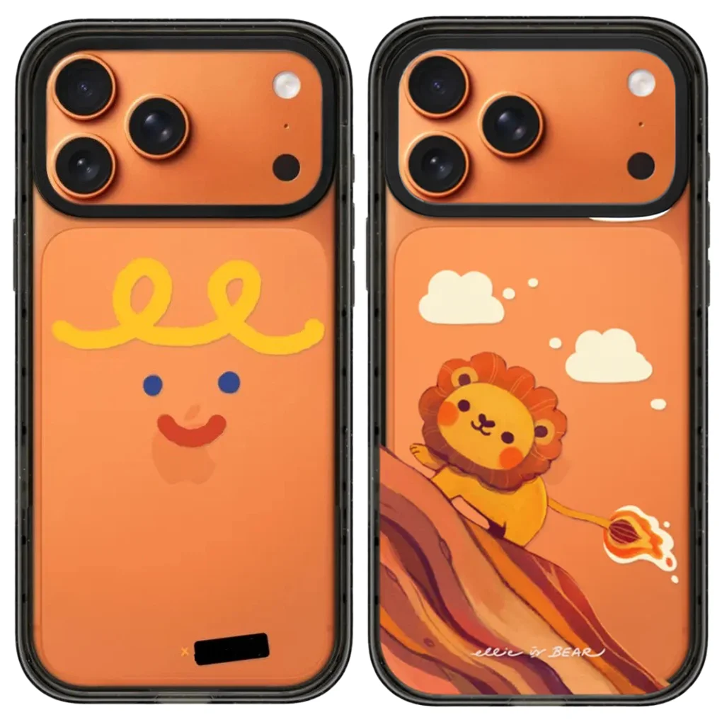 

Lion Cute Face Acrylic Black Border Magnetic Case: Compatible with iPhone 17 16 15 14 13 12 Pro Max 17 Air