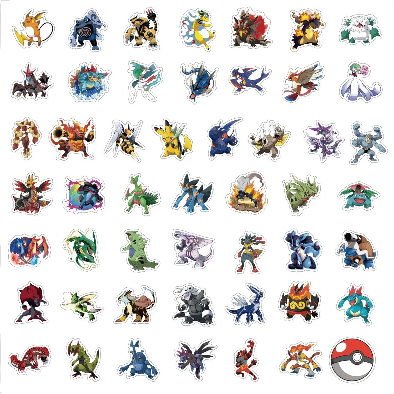 50/100 stuks Kawaii Pikachu Pokemon XY Stickers Motorfiets Telefoon Auto Skateboard Laptop Decal Sticker Waterdicht Klassiek Speelgoed