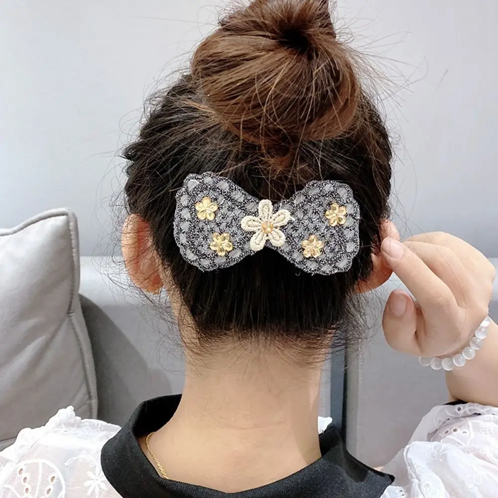 Sweet Flower Seamless Magic Paste Bow Butterfly Bangs Paste Headwear Hair Holder Styling Tool Ladies