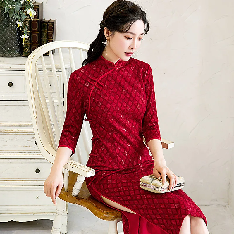 

Cheongsam Wedding Modified Elegant Dress Evening Lady Good Quality Artistic