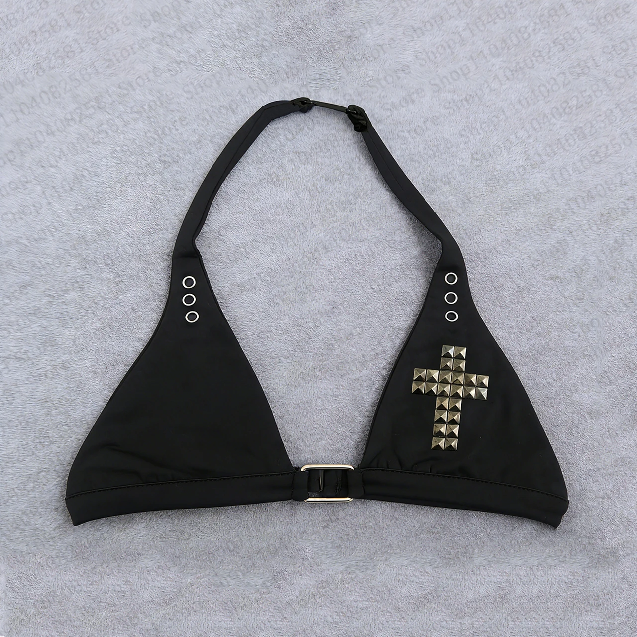 Gothic style willow leaf pattern nail decoration summer women's clothing new sexy bikini top swimsuit slim fit retro 2000s Y2K