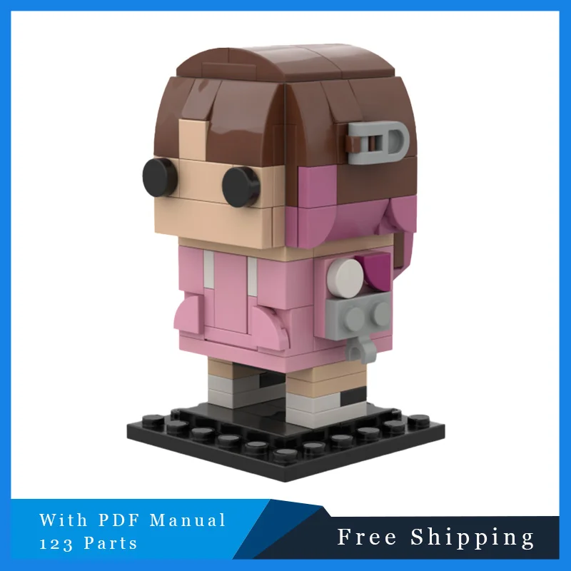 

123, детали MOC, креативные милые короткие волосы Brickheadz, кирпич, подарок на Рождество, день рождения, сделай сам, образование, сборка, строительные блоки, игрушка для мальчика