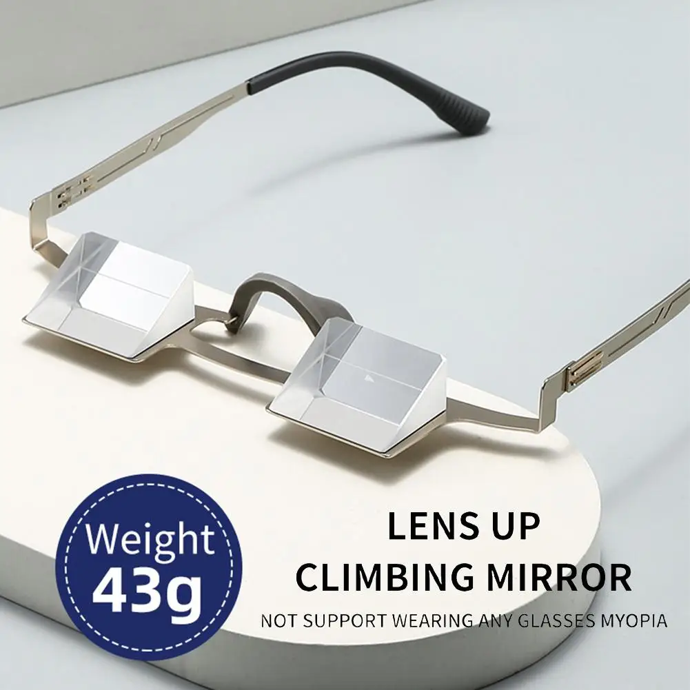 

10th Gen Large Frame Rock Climbing Glasses with 90° Optical Prisms – Ultra-Light Titanium & Al-Mg Alloy for Belayer Neck Relief