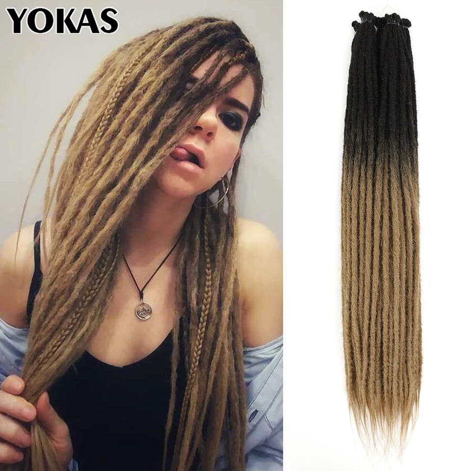 

24 Inch Dreadlock Synthetic Crochet Hair Extensions For Female Dread Locks Braiding Hair Extensions Purple Pink Hair Extensions