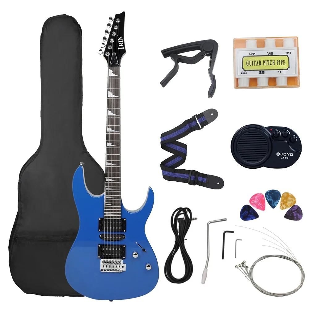 Guitarra eléctrica de 6 cuerdas y 24 trastes, cuerpo de arce, Guitarra eléctrica con bolsa, altavoz, piezas y accesorios de Guitarra necesarios