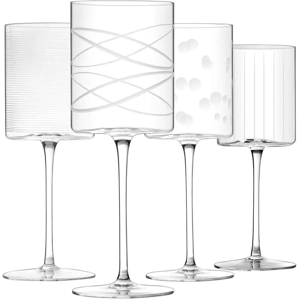 

Набор из 4 цилиндрических бокалов для вина объемом 16 унций, из высококачественного хрусталя без свинца, отличный подарок для особых случаев, высота 9 дюймов, с гравировкой