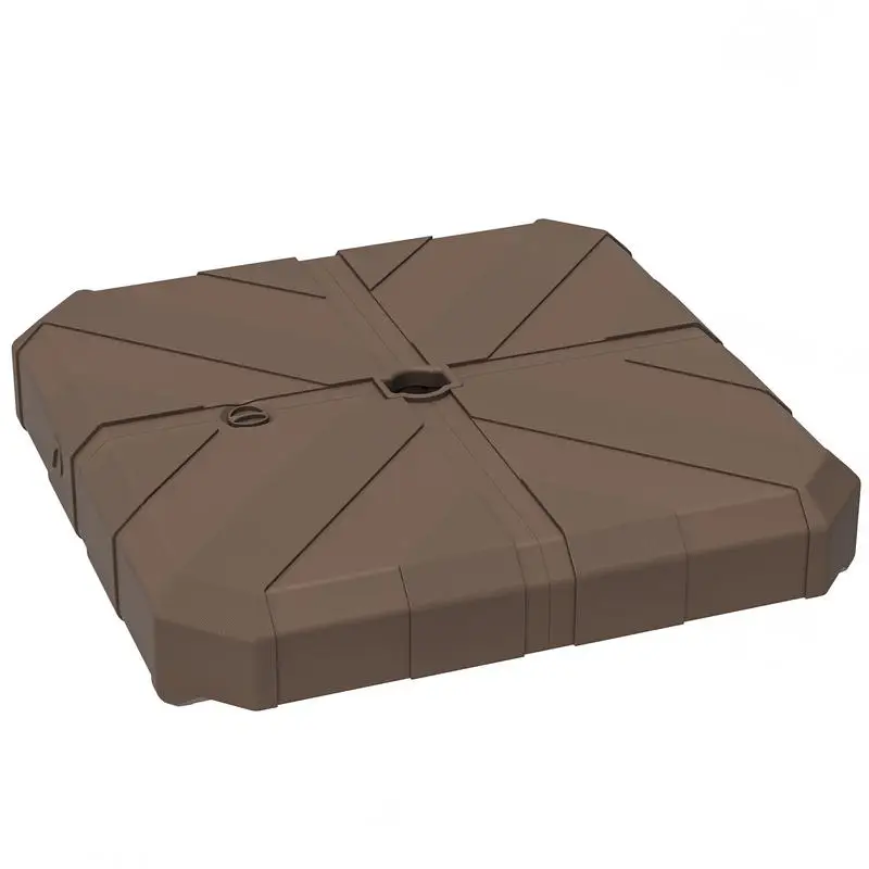 

Outsunny Square Patio Umbrella Base, Cantilever Offset Umbrella Base Heavy Duty Outdoor Umbrella Stand Base, Filled Up to 143lbs with Stand or 130lbs with Water for Garden Poolside, Brown