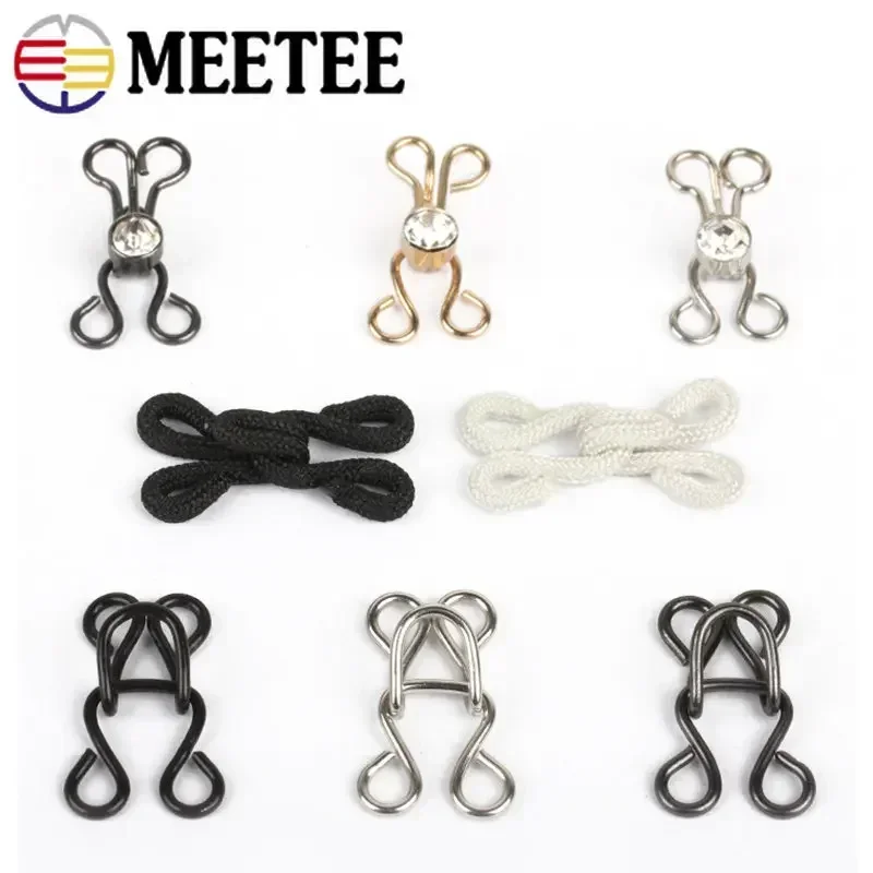 30/50Set Metal Invisible Garment Hook and Eye Clothes Trousers Adjust Buckle Underwear Bra Jeans Skirt Button Sewing Accessories