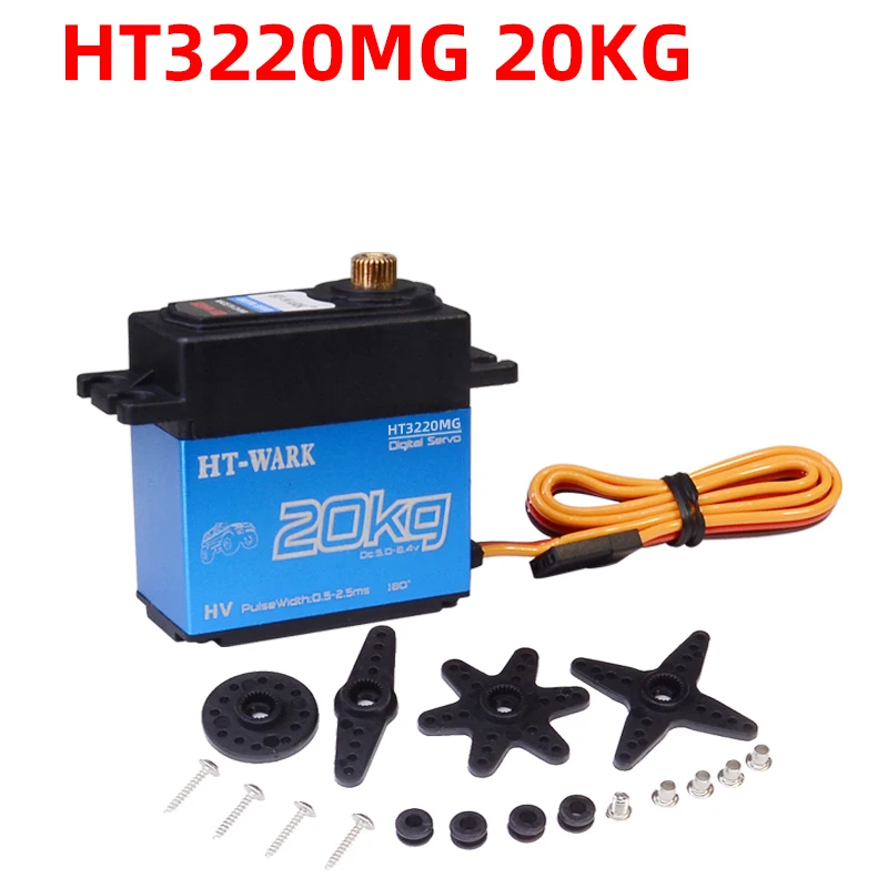 

HTWARK High Speed Metal Gear 20kg Large Torque Digital Servo For Rc Car Crawler Scx10 Trx4 1:8/1:10 Rc Car Truck Robot Parts