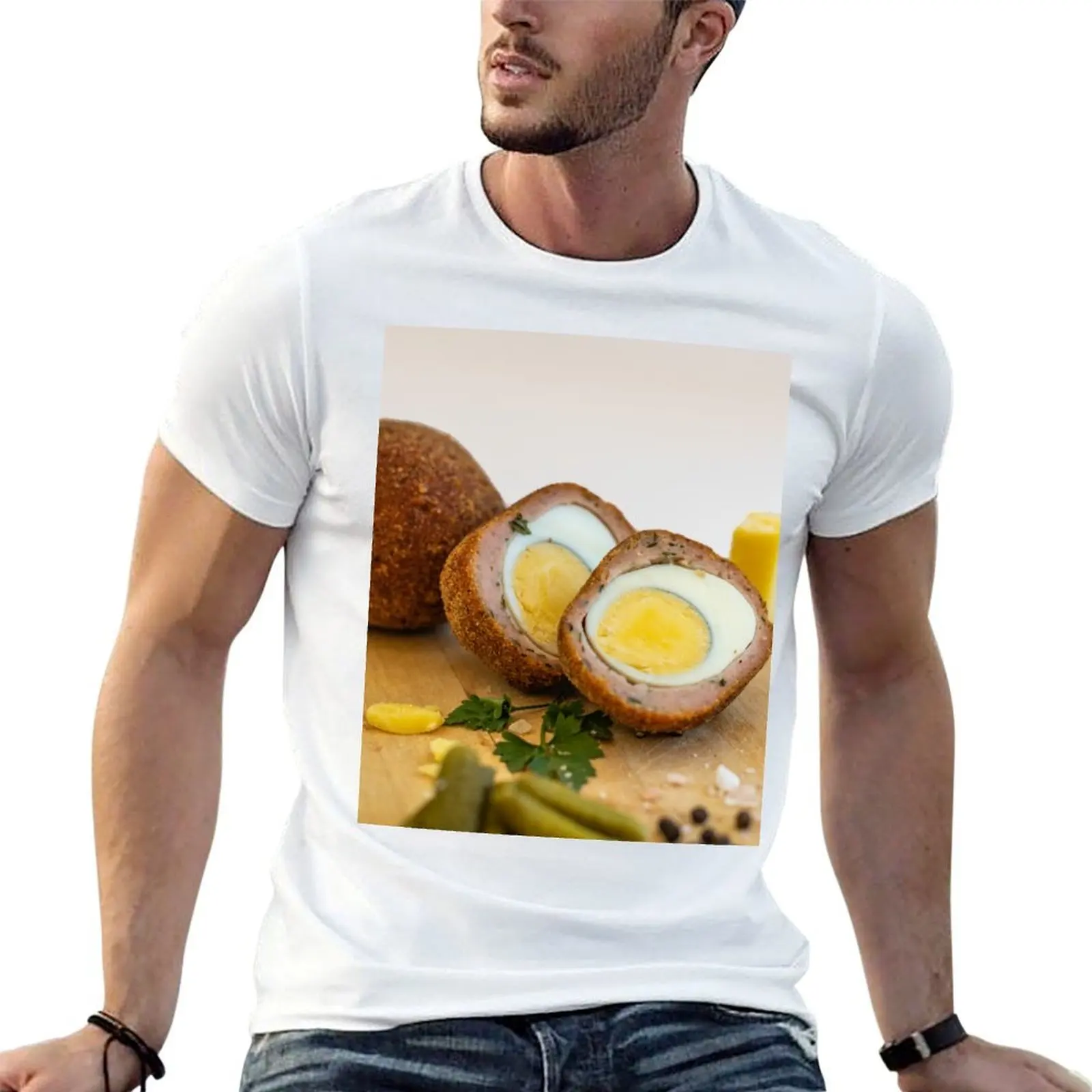 

Scotch Eggs on Wooden Platter T-Shirt man t shirt luxury man t shirts for men T-Shirt