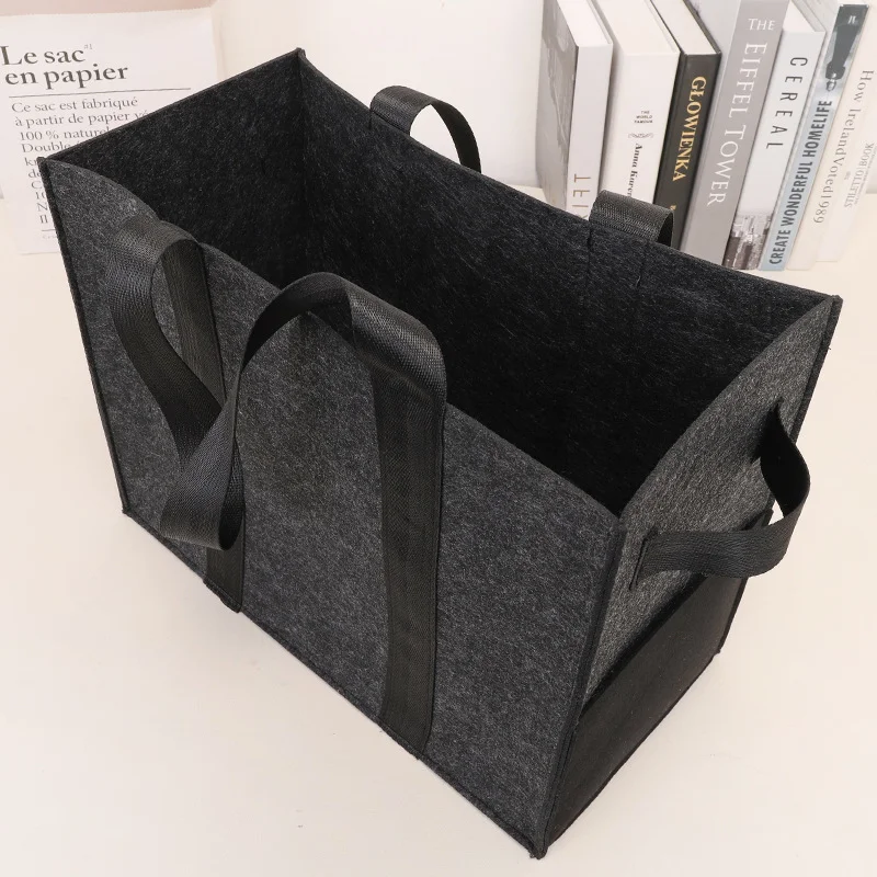 1pc New Felt Storage Bag, Multifunctional Handbag for Picnic, Home Clothes Organizer, Car Storage Basket Portable Carry Pouch