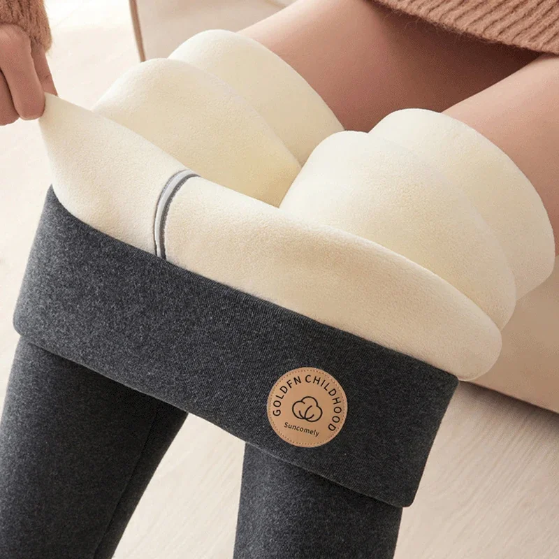 Winter Thicken 2026 Plush Thermal Leggings Women Casual High Waist Tight Stretch Leggings Woman Solid Slimming Warm Cotton Pants