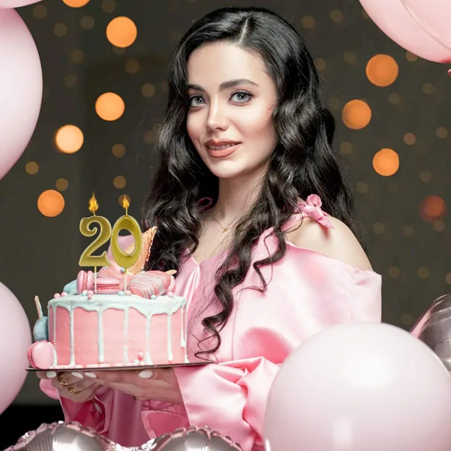 الذهب 21st 12th عيد ميلاد عدد الشموع للكعكة عدد 21 12 1 2 بريق شمعة حفلة الذكرى Ca الديكور للرجال ن أو الرجال