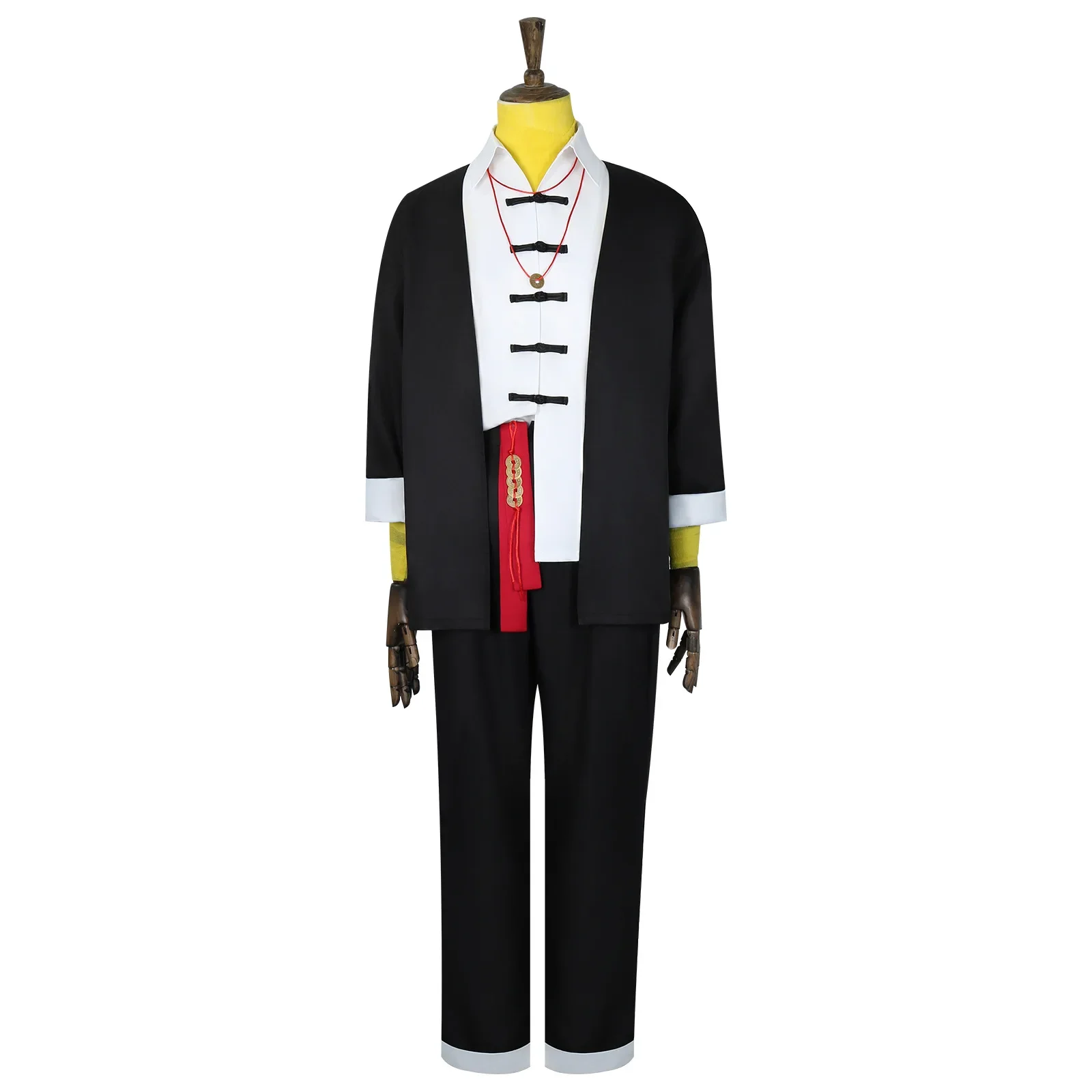 Ziche Fuzhao Cosplay Fantasia de açougueiro vaidade ‌   Cabeça de jogo sete contos uniforme peruca anime terno de festa de Halloween ﻿ Roupas masculinas e femininas porque