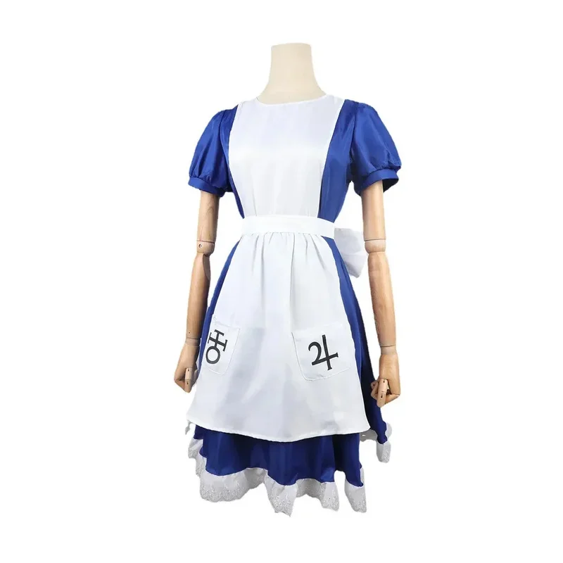 Game Alice Madness Returns Cosplay Costume Halloween Maid Dresses Apron Dress and Socks Women Anime Girl Carnival Party Dress Up