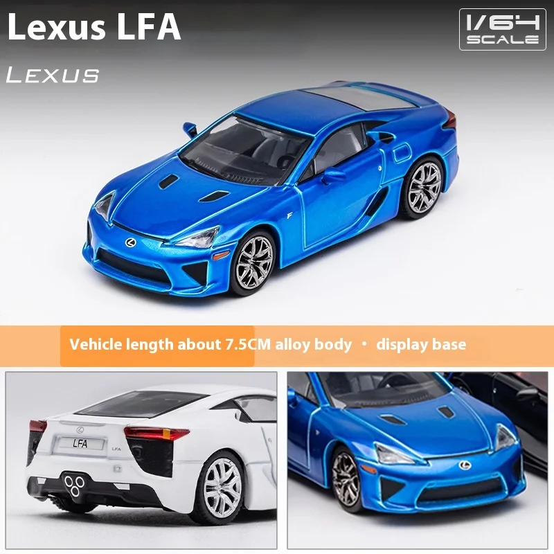 1/64 Lexus LFA alloy car model simulation Small-scale static miniature car model sports car alloy body display base