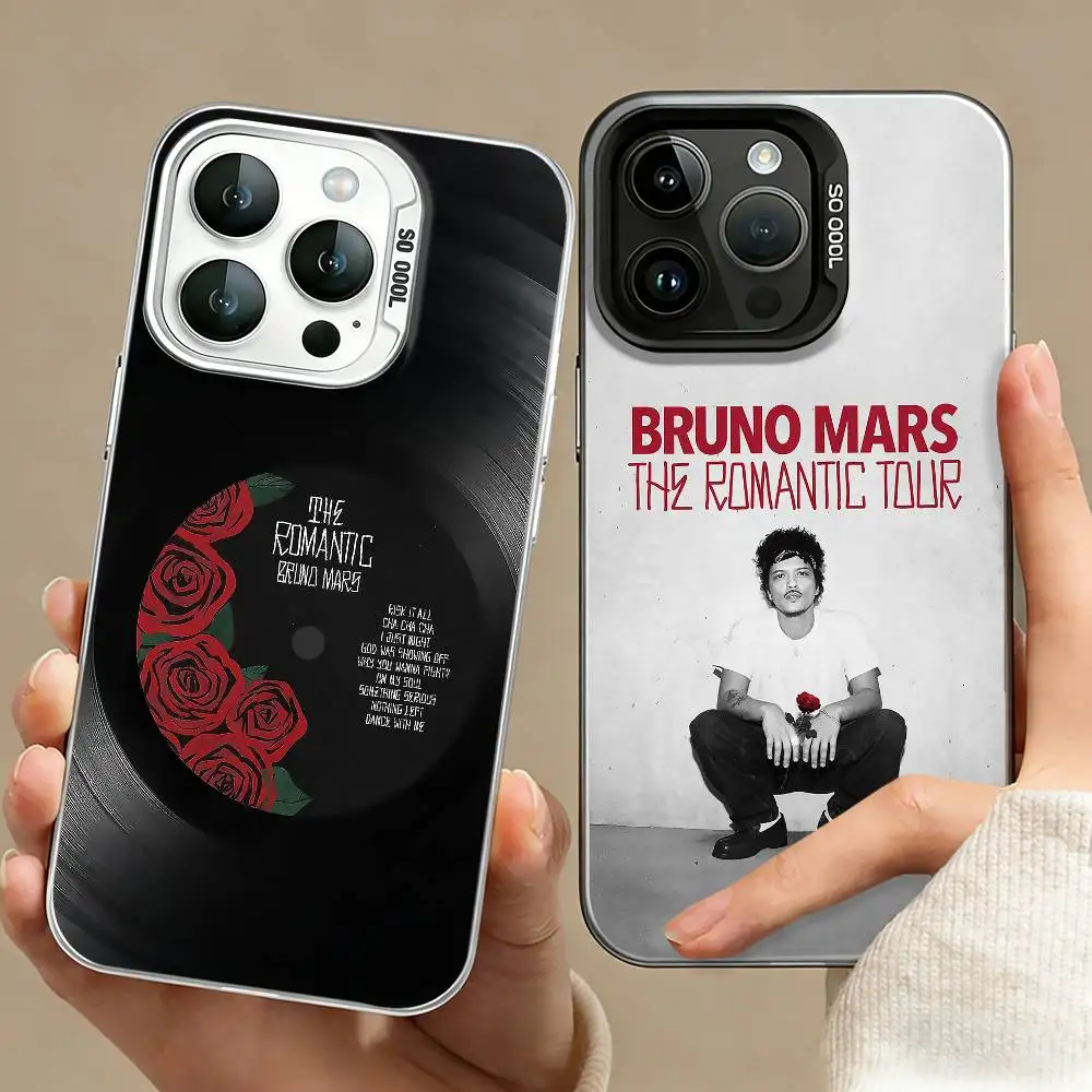 

Bruno Mars The Romantic Phone Case For iPhone 17,16,15,14,13,12,11 Plus,Pro Max,XS,Colored silver phone case