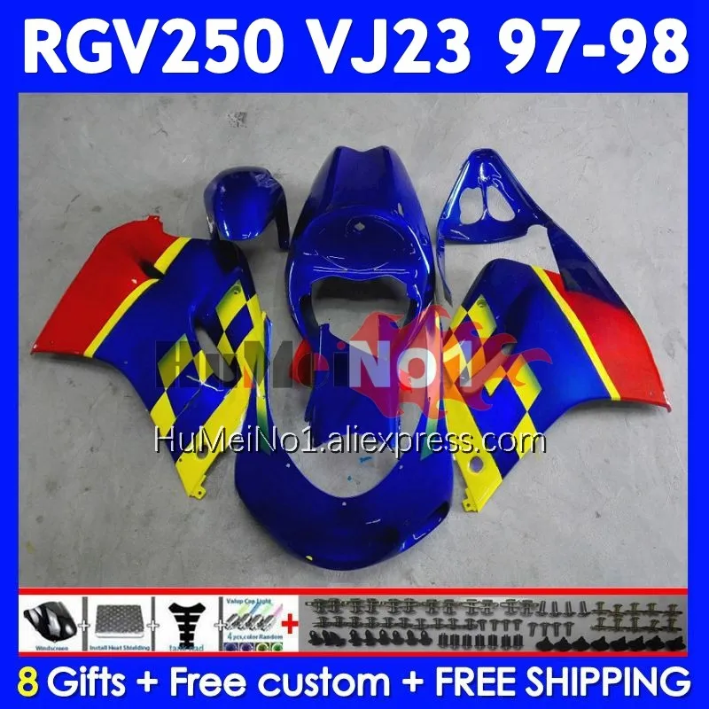 Bodys Kit For SUZUKI RGVT250 SAPC RGV 250 VJ23 97-98 110No.12 RGV-250 Movistar red VJ 23 RGVT-250 RGV250 97 98 1997 1998 Fairing