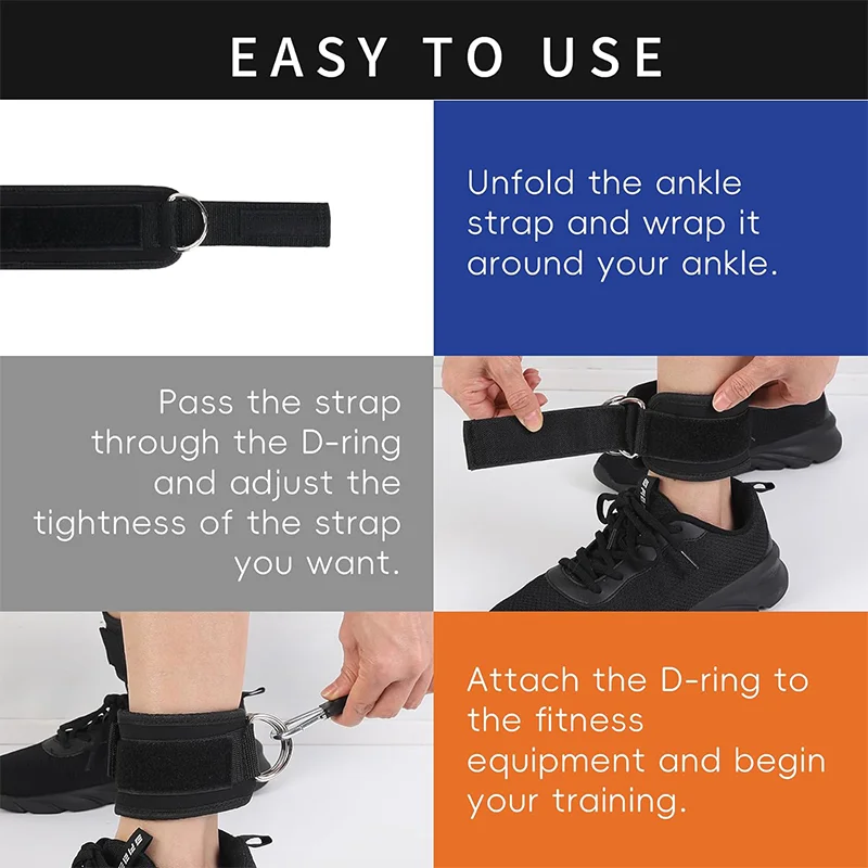 Ankle Straps for Cable Machines Padded Ankle Cuffs for Leg Exercise WorkoutsFully Adjustable and Breathable Ankle