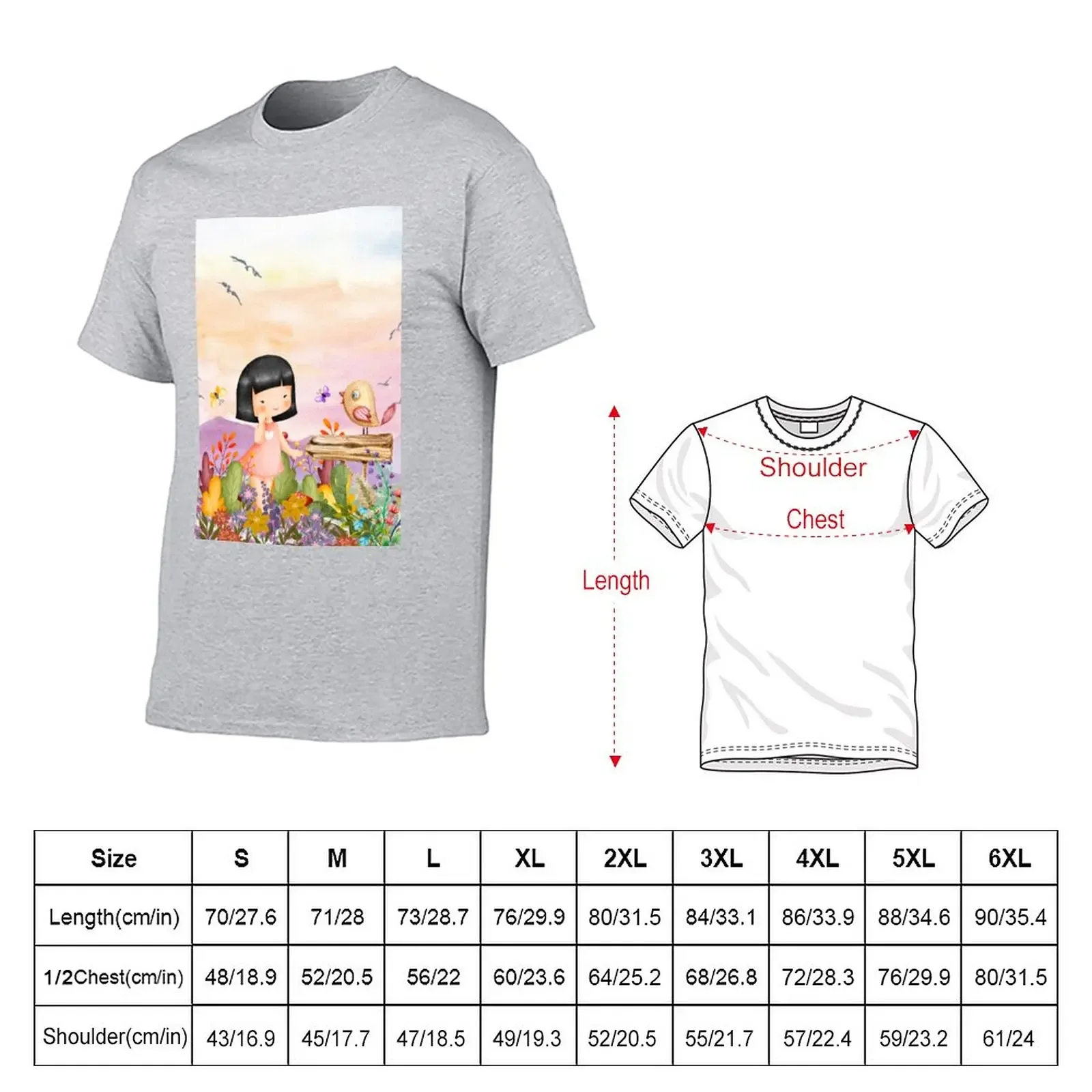 An Asian Girl and bird / Lady in Pink T-Shirt boys animal print for a boy mens vintage t shirts