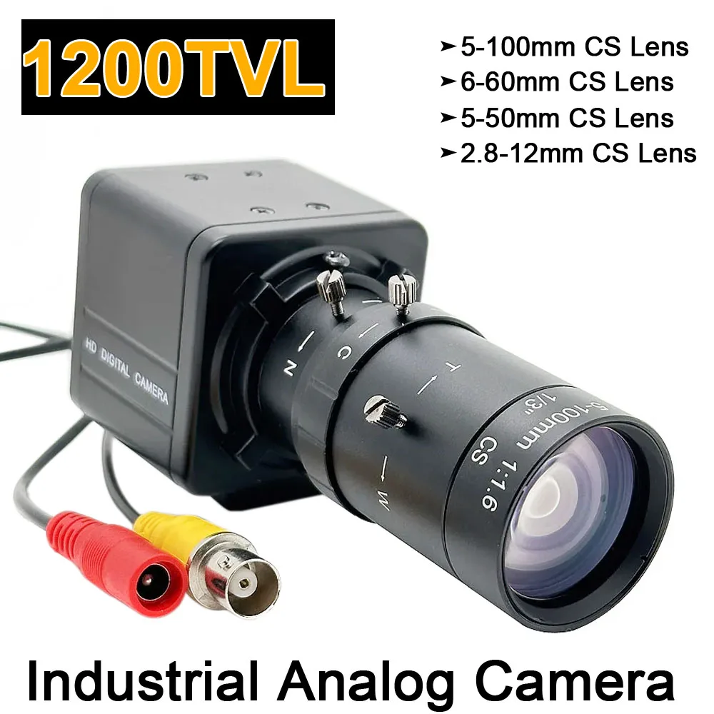 5-100mm 6-60mm 5-50mm 2.8-12mm Varifocal Zoom CS Lens 1200TVL Industrial BOX CCTV Camera CVBS Analog Camera