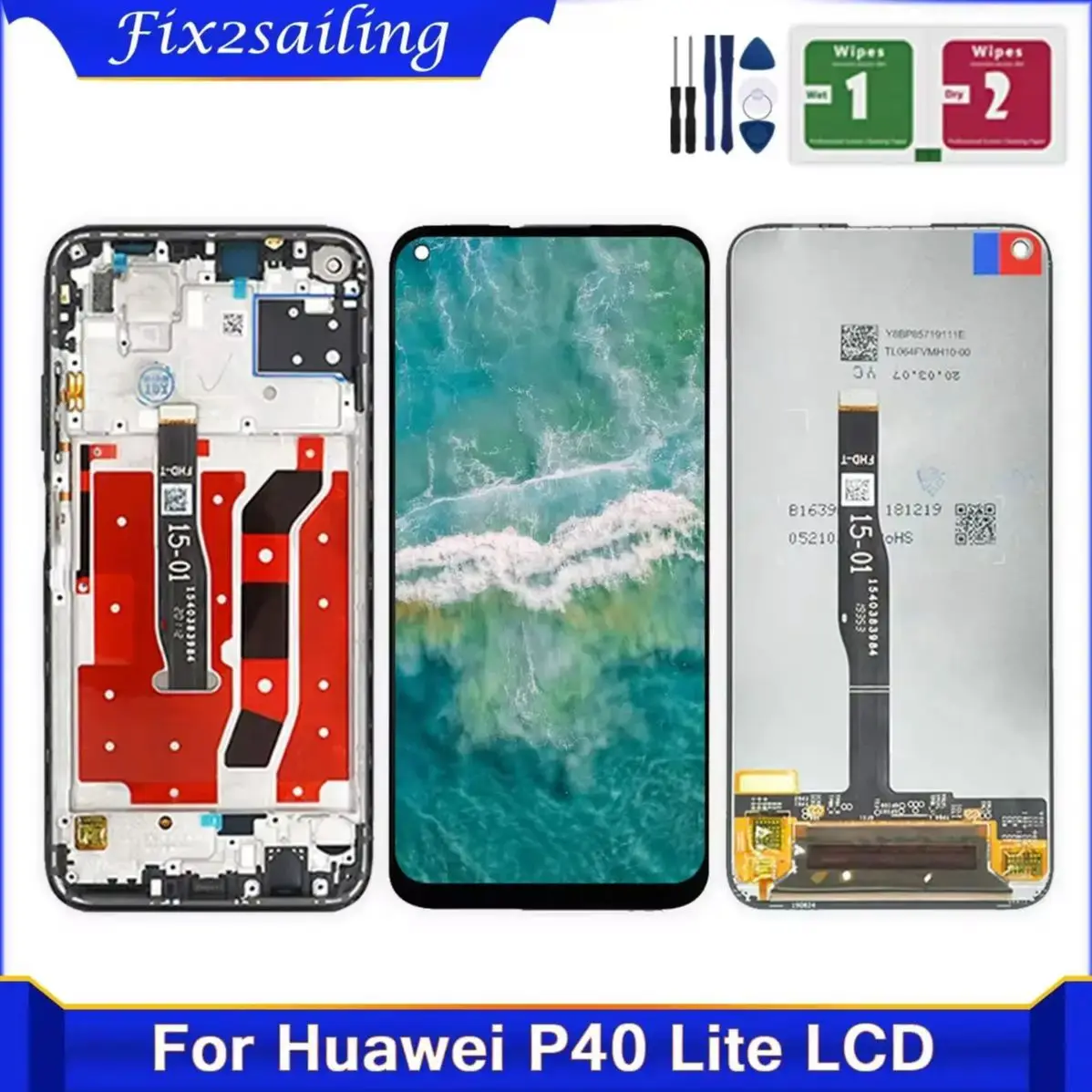 AAA+ 6.4\'\' For Huawei P40 Lite LCD JNY-LX1 Display 10 Touch Screen Digitizer For Nova 7i JNY-LX2 For Nova 6 SE Lcd P 40 Lite