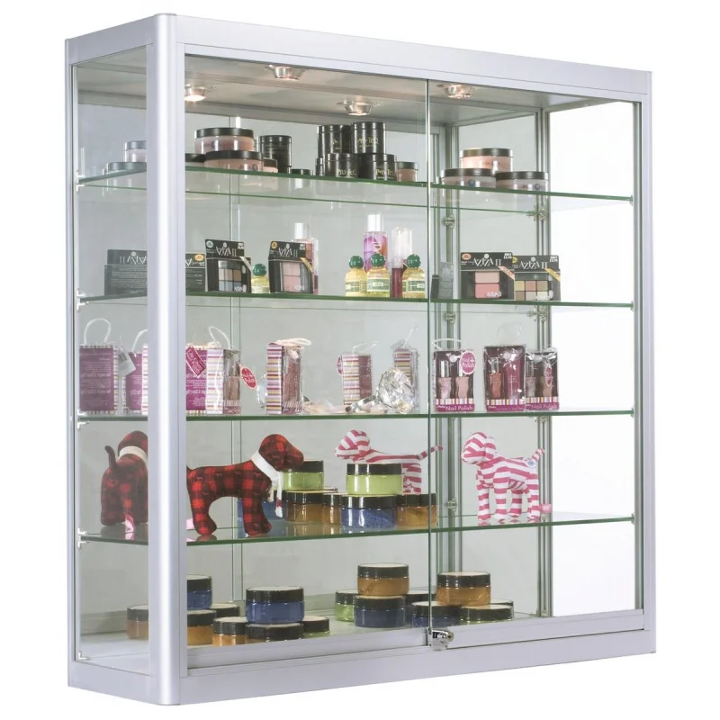 Customized-Cheap Aluminum Frame Display Cabinet Boutique Lockable Glass Showcase Display with Light