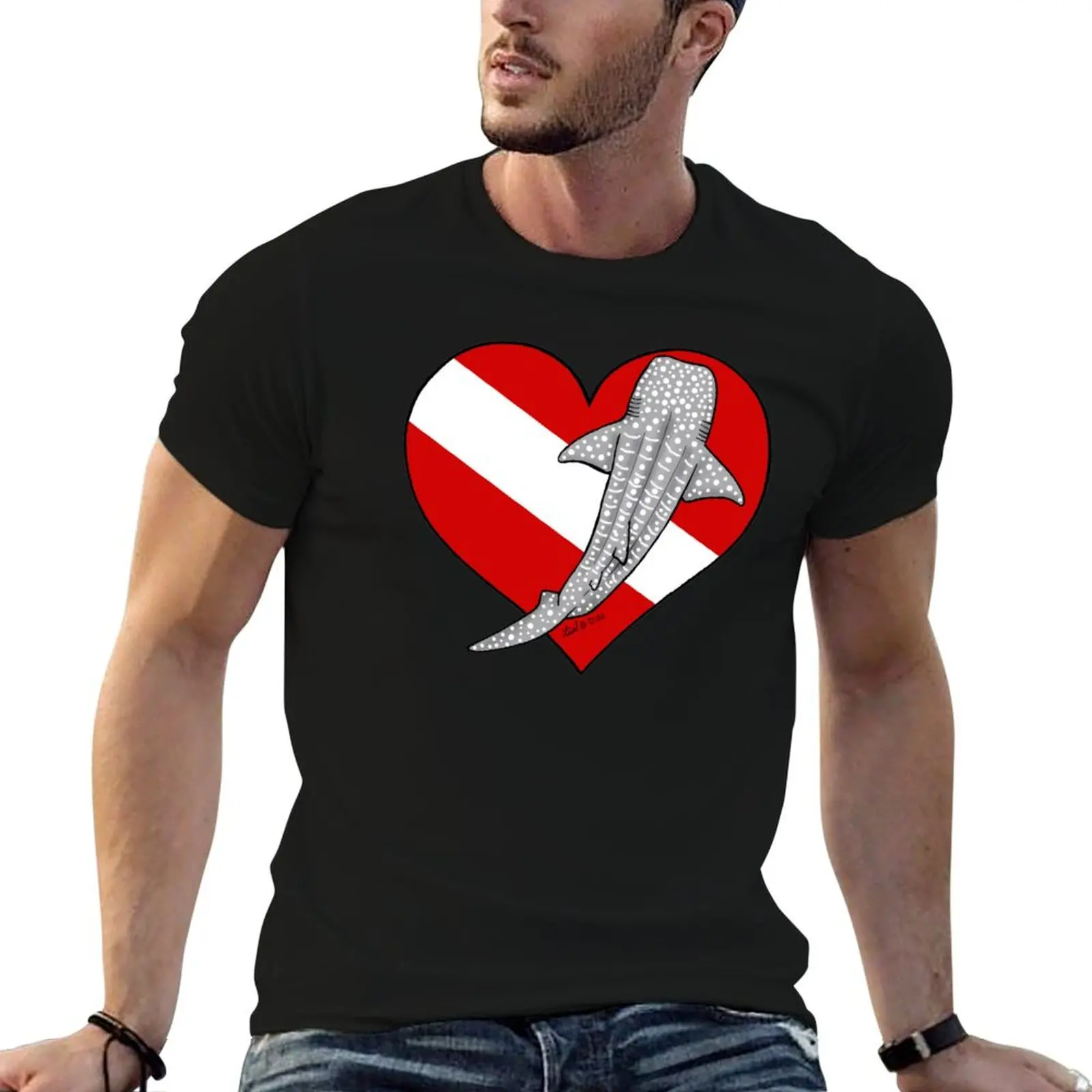 Whale Shark Diver T-Shirt Simple Graphic Design T-Shirt