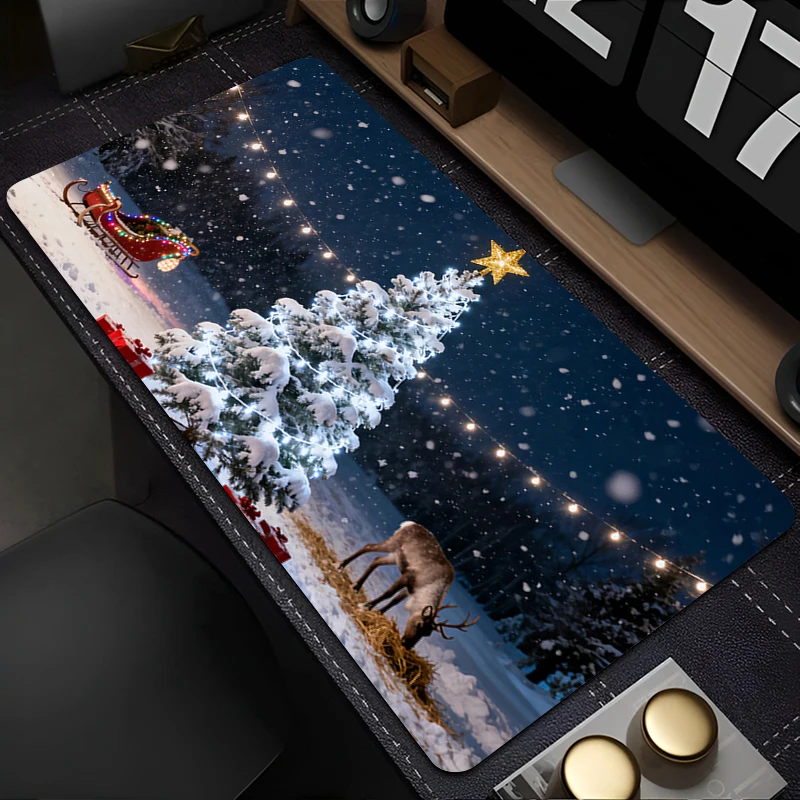 

Mouse Pad Kawaii Desk Mouse Mat Office PC Gaming Gamer Mousepad Non-Slip Rubber Laptop Accessories Christmas Theme Keyboard Pad