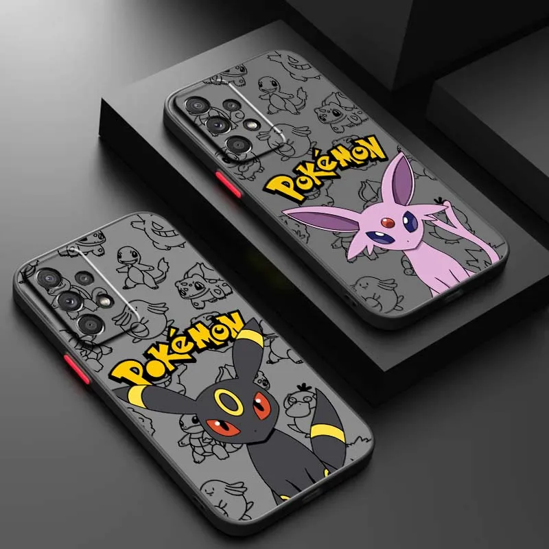 

P-Pokemons Animation Art For Samsung A73 A72 A71 A55 A54 A53 A52 A51 A35 A25 A15 A14 5G Frosted Translucent Phone Case
