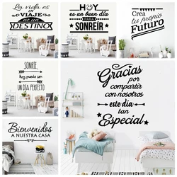 1 pc Spanish text Decorative Sticker Waterproof Home Decor Living Room Bedroom Removable Decoration Accessories Murals