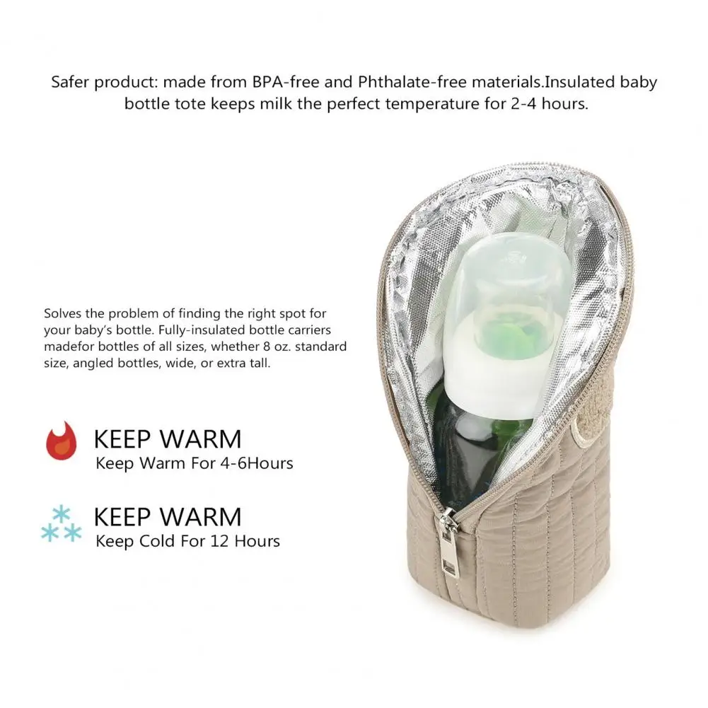 Temperature Control Bottle Bag Insulated Baby Bottle Bag with Bear Graphic Portable Breast Milk Carrier Temperature for Daycare