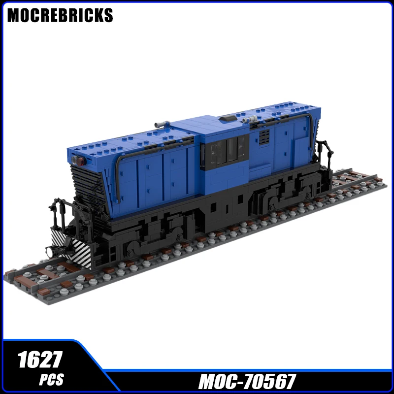 MOC Heavy Rail  CR-8XT Blue Large Freight Diesel Locomotive Building Blocks Assembly Model Bricks Display Creative Children Toys