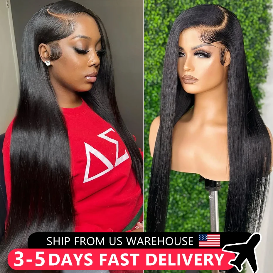 Glueless Bone Straight 4X4 HD Lace Closure Wig Brazilian 13x4 13x6 Transparent Lace Front Human Hair Wigs For Women Pre Plucked