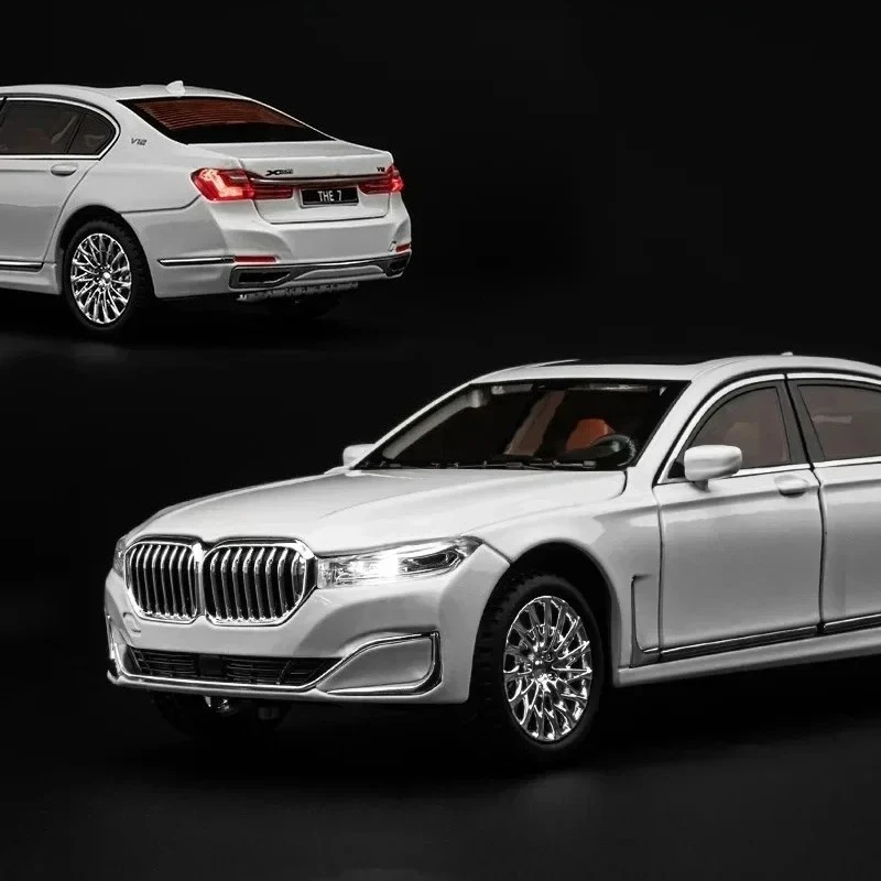 1:24 760Li Luxury Sedan High Simulation Car Model Toy Die-casting Alloy Sound and Light Series Model Birthday Gift