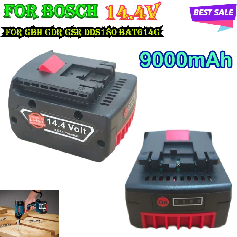 

Original 14.4V 9000mAh Rechargeable Battery for Bosch Power Tool for GBH GDR GSR DDS180 BAT614G Replacement Li-ion Battery