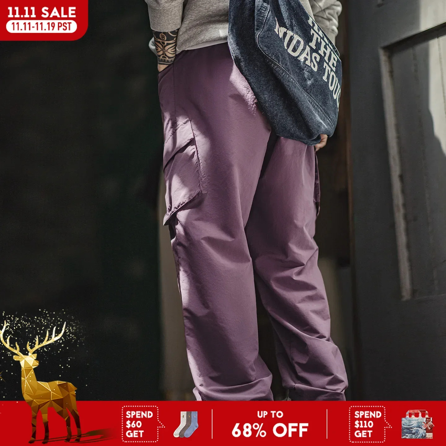 

Мужские уличные легкие быстросохнущие брюки-карго Maden, водонепроницаемые фиолетовые походные брюки с несколькими карманами, дышащие брюки