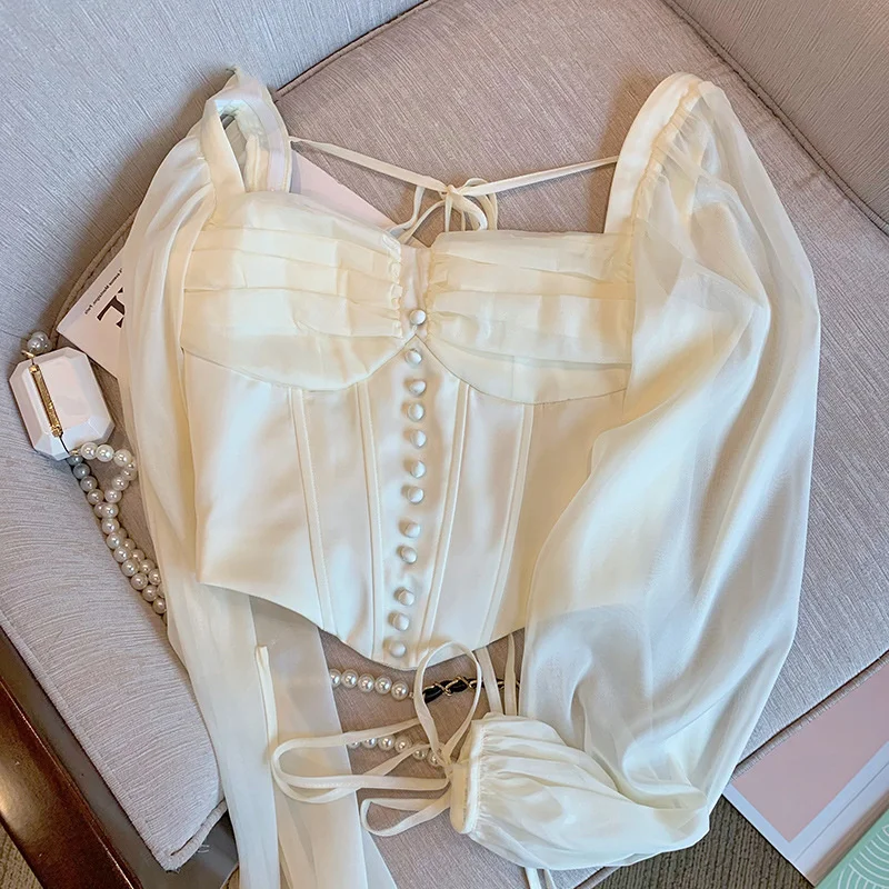 New Fishbone chiffon Corset Tube Top Vest Summer Clothing Panel Shape Bare Shoulder Party Sexy Crop Women Tube Tops